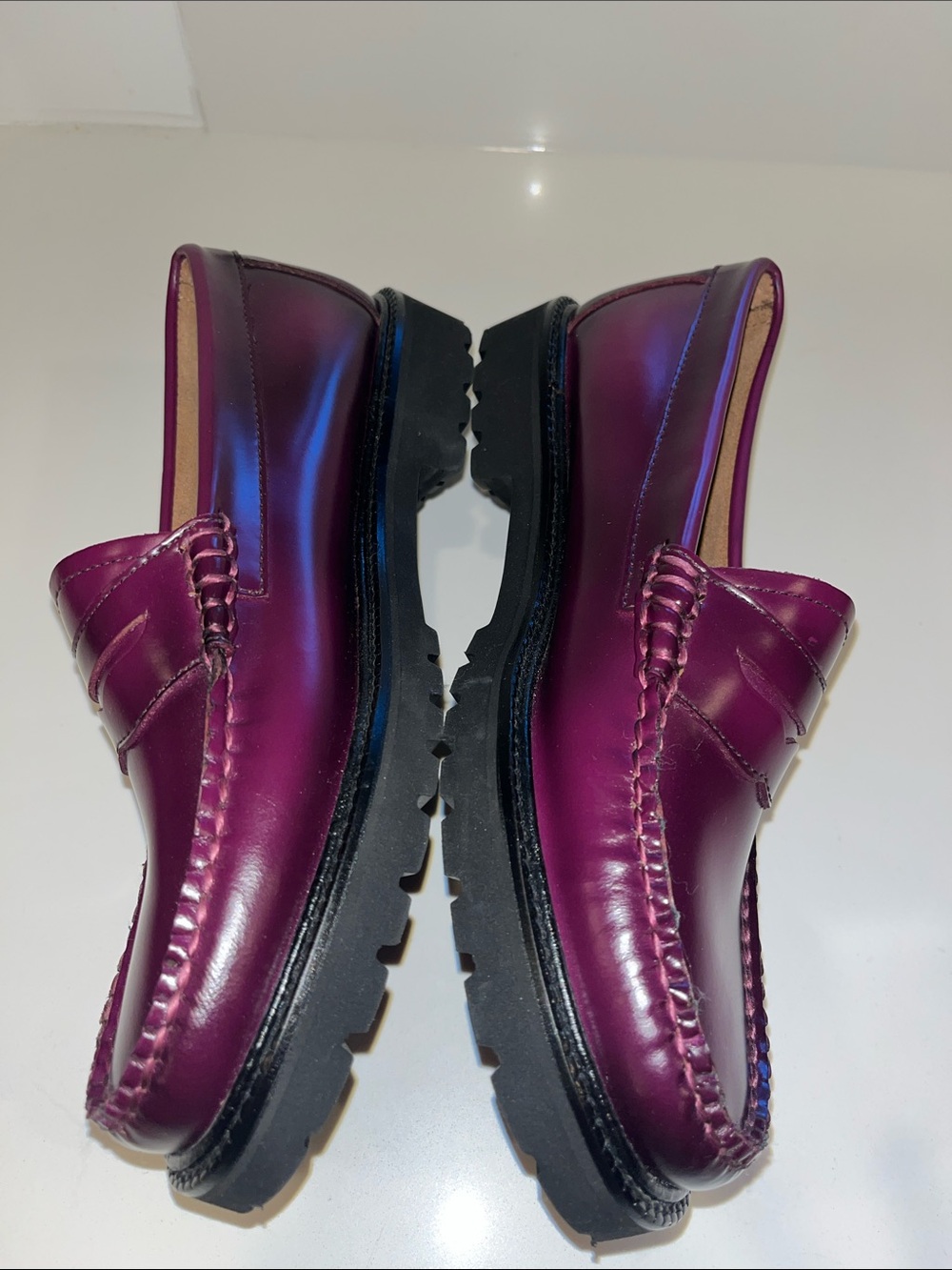 NWOT G.H. Bass Originals Weejuns Whitney Candy Lug Loafers In Plum Womens US 8 - Picture 10 of 16